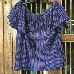 Sanctuary NWT On/Off Shoulder Violet Blue Top SZ S